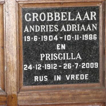 GROBBELAAR Andries Adriaan 1904-1986 &amp; Priscilla 1912-2009