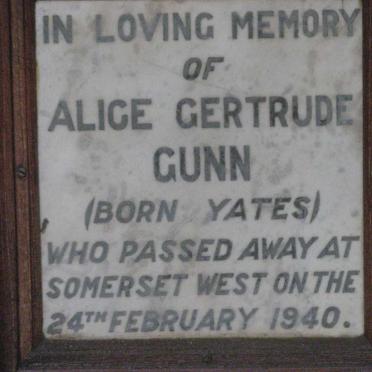 GUNN Alice Gertrude nee YATES -1940