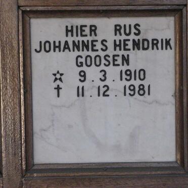 GOOSEN Johannes Hendrik 1910-1981
