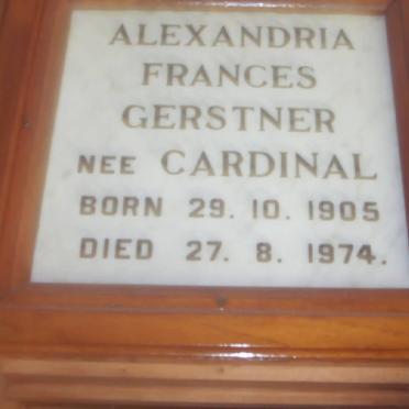 GERSTNER Alexandria Frances nee CARDINAL 1905-1974