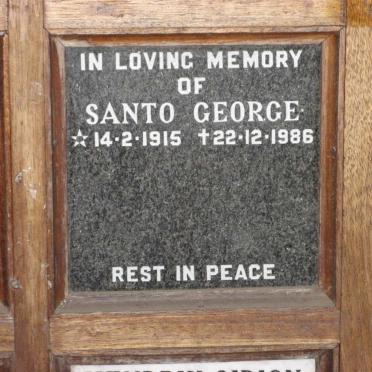 GEORGE Santo 1915-1986