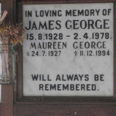 GEORGE James 1928-1978 &amp; Maureen 1927-1994