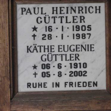 GUTTLER Paul Heinrich 1905-1987 &amp; Kathe Eugenie 1910-2002