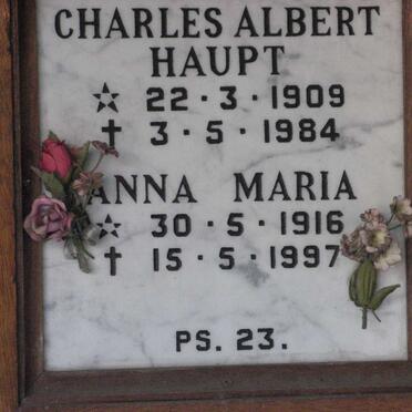 HAUPT Charles Albert 1909-1984 &amp; Anna Maria 1916-1997