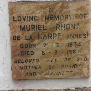 HARPE Muriel Rhona, de la nee INNES 1934-1960