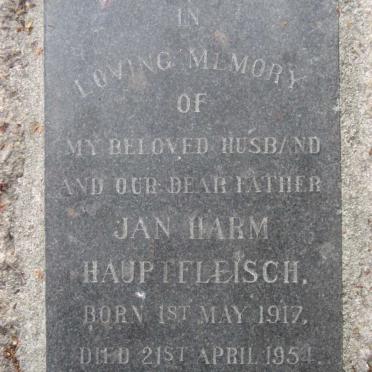 HAUPTFLEISCH Jan Harm 1917-1954