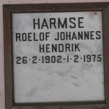 HARMSE Roelof Johannes Hendrik 1902-1975