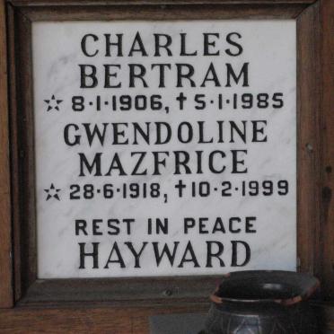 HAYWARD Charles Bertram 1906-1985 &amp; Gwendoline Mazfrice 1918-1999