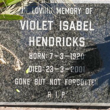 HENDRICKS Violet Isabel 1920-2001