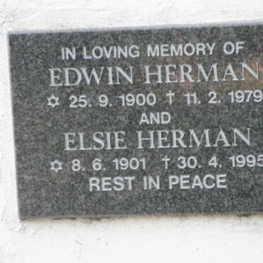 HERMAN Edwin 1900-1979 &amp; Elsie 1901-1995