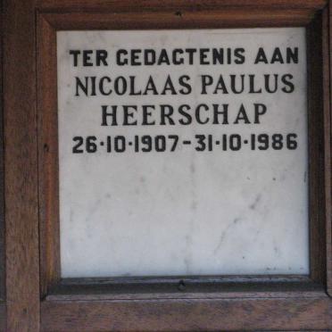 HEERSCHAP Nicolaas Paulus 1907-1986