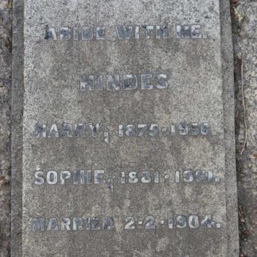 HINDES Harry 1875-1956 &amp; Sophie 1881-1961