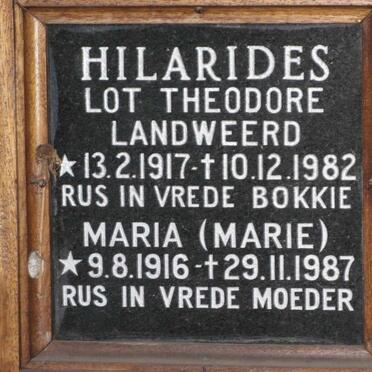 HILARIDES Lot Theodore Landweerd 1917-1982 &amp; Maria 1916-1987