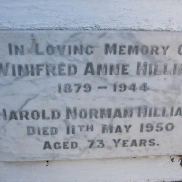 HILLIARD Harold Norman -1950 &amp; Winifred Anne 1879-1944
