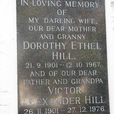 HILL Victor Alexander 1901-1976 &amp; Dorothy Ethel 1901-1967