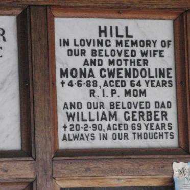 HILL William Gerber -1990 &amp; Mona Gwendoline -1988