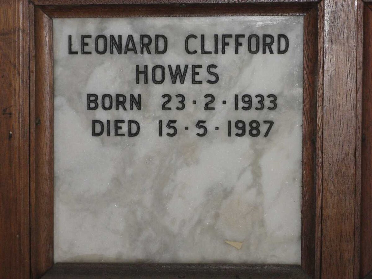 HOWES Leonard Clifford 1933-1987