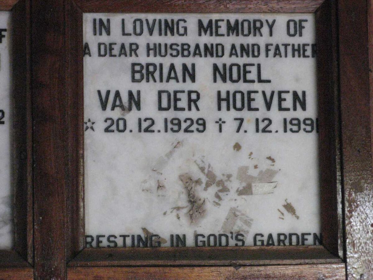 HOEVEN Brian Noel, van der 1929-1991