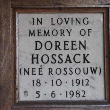 HOSSACK Doreen nee ROSSOUW 1912-1982