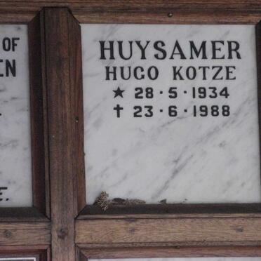 HUYSAMER Hugo Kotze 1934-1988
