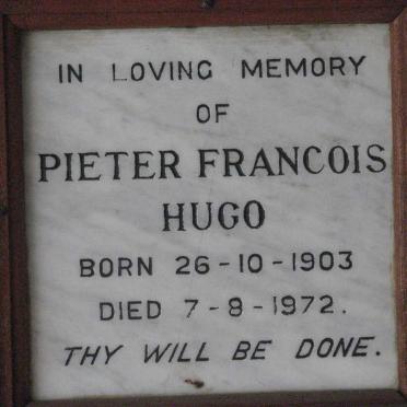 HUGO Pieter Francois 1903-1972