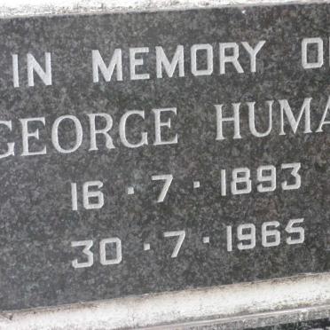 HUMAN George 1893-1965