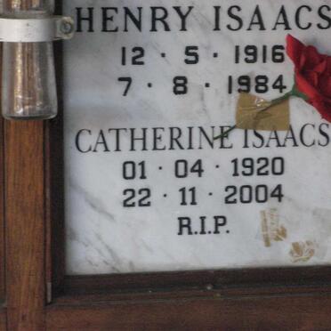 ISAACS Henry 1916-1984 &amp; Catherine 1920-2004