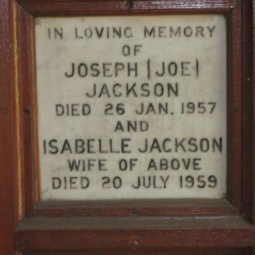JACKSON Joseph -1957 &amp; Isabelle -1959