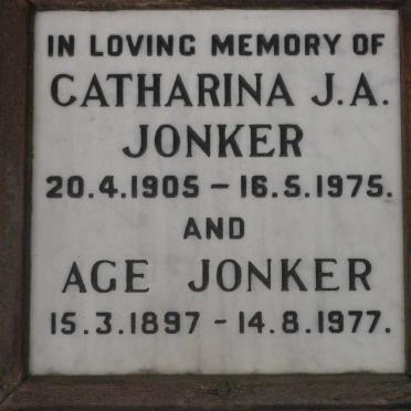 JONKER Age 1897-1977 &amp; Catharina J.A. 1905-1975