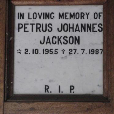 JACKSON Petrus Johannes 1955-1987