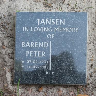 JANSEN Barend Peter 1931-2005