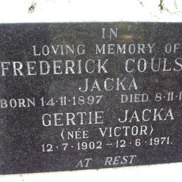 JACKA Frederick Coulson 1897-1965 &amp; Gertie VICTOR 1902-1971