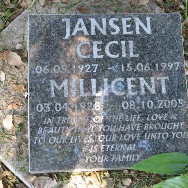 JANSEN Cecil 1927-1997 &amp; Millicent 1928-2005