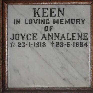 KEEN Joyce Annalene 1918-1984