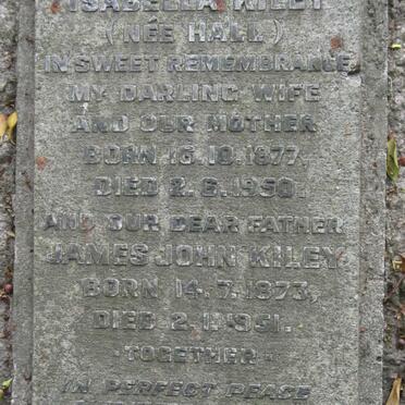 KILEY James John 1873-1951 &amp; Isabella HALL 1877-1950