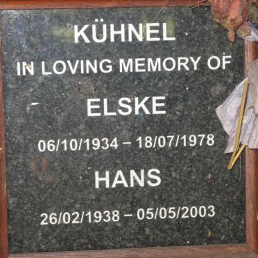 KUHNEL Hans 1938-2003 &amp; Elske 1934-1978