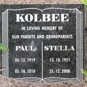 KOLBEE Paul 1919-2010 &amp; Stella 1921-2008