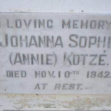 KOTZE Johanna Sophia -1942