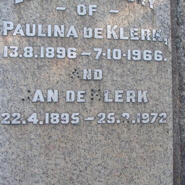 KLERK Jan, de 1895-1972 &amp; Paulina 1896-1966