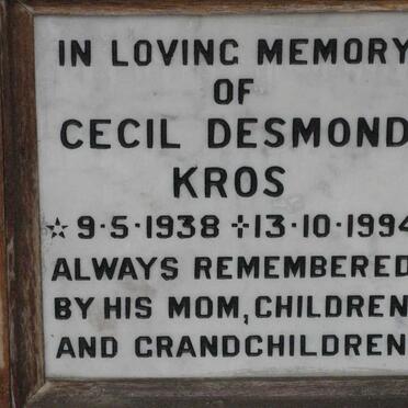 KROS Cecil Desmond 1938-1994
