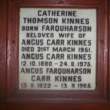 KINNES Anges Carr 1880-1975 &amp; Catherine Thomson FARQUHARSON - 1951 :: KINNES Angus Farquharson Carr 1922-1965