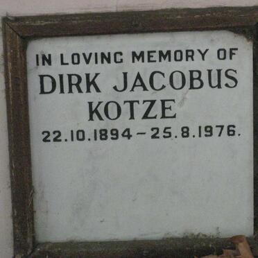 KOTZE Dirk Jacobus 1894-1976
