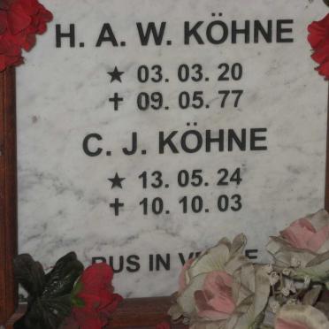 KOHNE H.A.W. 1920-1977 &amp; C.J. 1924-2003