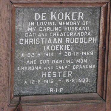KOKER Christiaan Rudolph, de 1914-1989 &amp; Hester 1915-1990