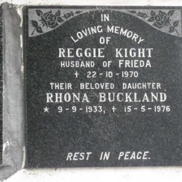 KIGHT Reggie -1970 :: BUCKLAND Rhona nee KIGHT 1933-1976