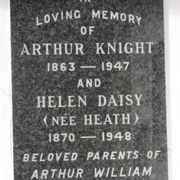 KNIGHT Arthur 1863-1947 &amp; Helen Daisy HEATH 1870-1948
