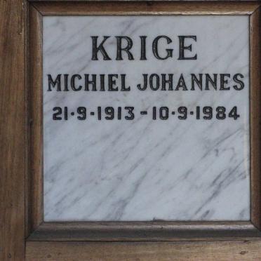 KRIGE Michiel Johannes 1913-1984