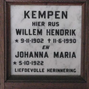 KEMPEN Willem Hendrik 1902-1990 &amp; Johanna Maria 1922-