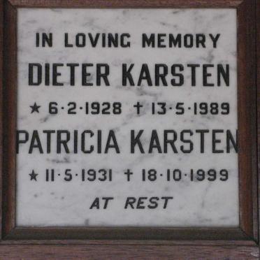 KARSTEN Dieter 1928-1989 &amp; Patricia 1931-1999