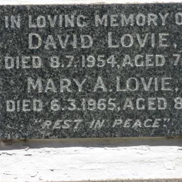 LOVIE David -1954 &amp; Mary A. -1965